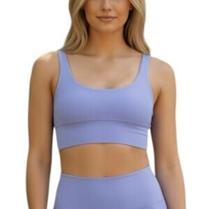 Beach Riot Leah Ribbed Top Purple Sports Bra Size Small